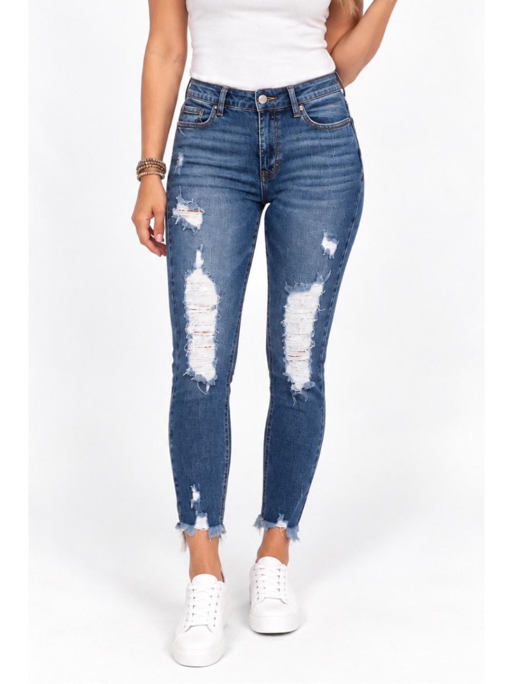 Cello brand high-rise distressed skinny cropped jeans size 3/26